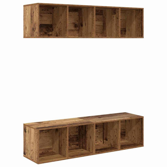 TV Cabinet Set Wall-mounted 2 pcs Old Wood 37 x 37 x 142.5 cm TV Cabinet Set Wall-mounted 2 pcs Old Wood 37 x 37 x 142.5 cm