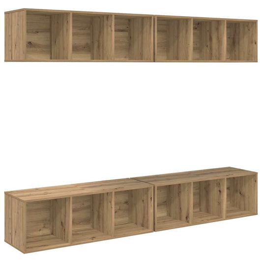 TV Cabinet Set 4 pcs Artisan Oak Engineered Wood TV Cabinet Set 4 pcs Artisan Oak Engineered Wood