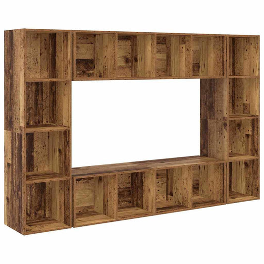 TV Cabinet Set 4 pcs Brown 37 x 37 x 142.5 cm Engineered Wood TV Cabinet Set 4 pcs Brown 37 x 37 x 142.5 cm Engineered Wood
