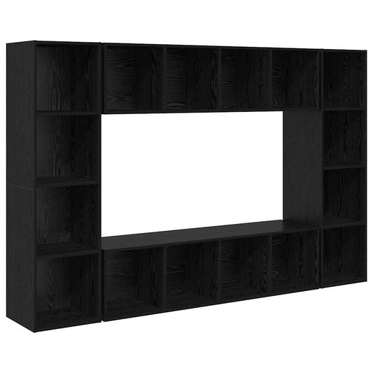 TV Cabinet Set 4 pcs Black Engineered Wood TV Cabinet Set 4 pcs Black Engineered Wood