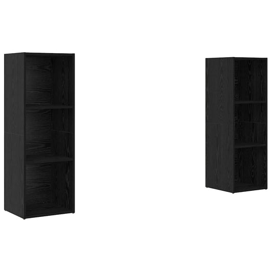 TV Cabinet Set 2 pcs Black Oak Engineered Wood TV Cabinet Set 2 pcs Black Oak Engineered Wood