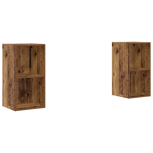 TV Cabinet Set 2 pcs Old Wood 37 x 37 x 72 cm Engineered Wood TV Cabinet Set 2 pcs Old Wood 37 x 37 x 72 cm Engineered Wood