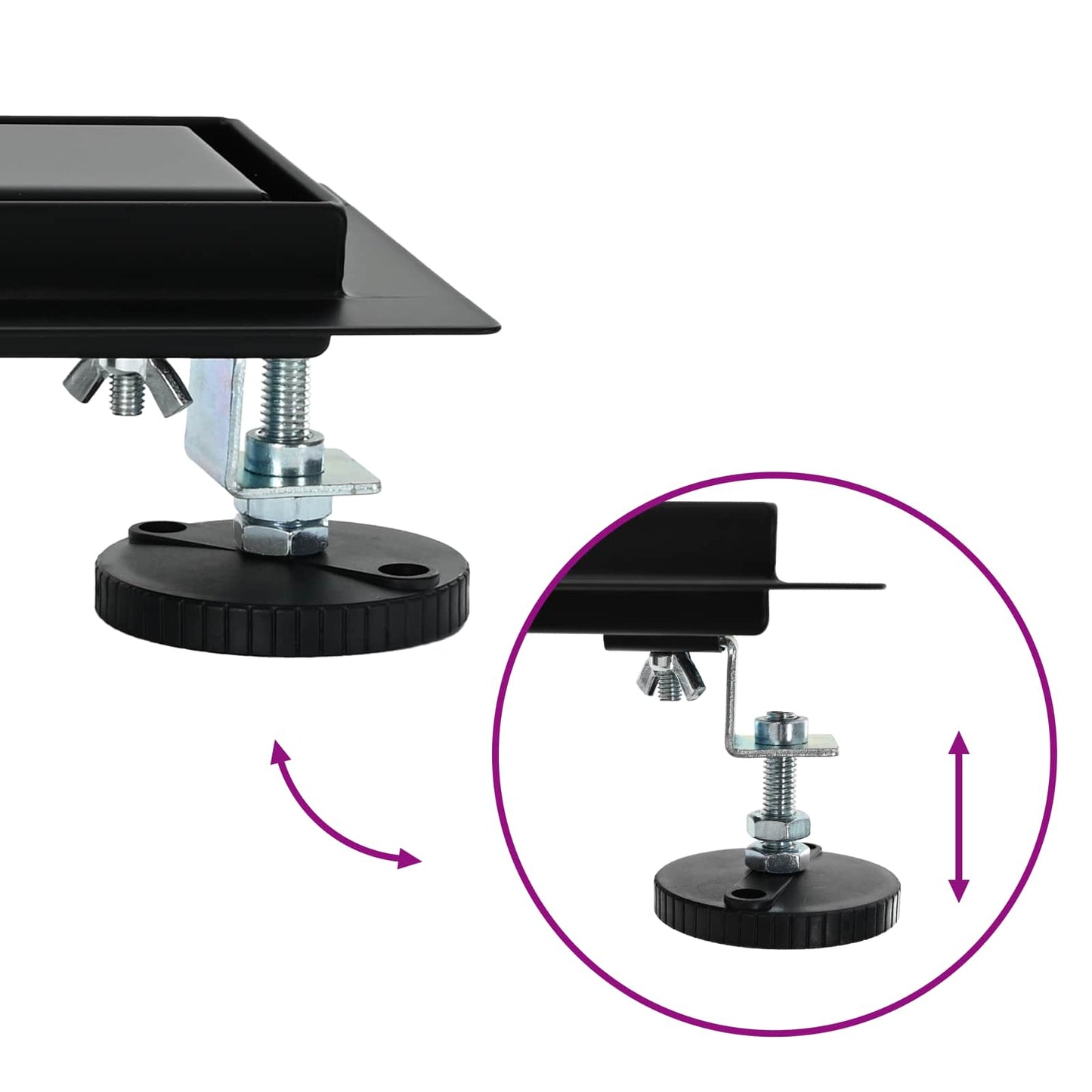 Shower Drain 2-in-1 with 360° Siphon Black 80 cm