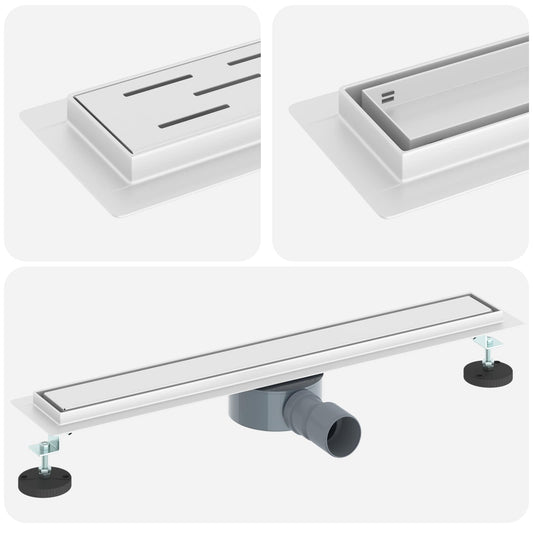 Shower Drain 2-in-1 with 360° Siphon Silver 60 cm Shower Drain 2-in-1 with 360° Siphon Silver 60 cm