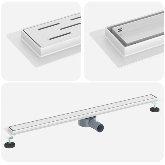 Shower Drain 2-in-1 with 360° Siphon Silver 100 cm Shower Drain 2-in-1 with 360° Siphon Silver 100 cm