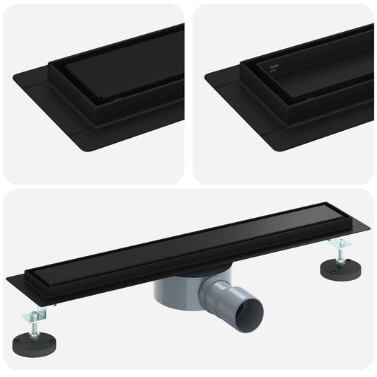 Shower Drain 2-in-1 with 360° Siphon Black 50 cm Shower Drain 2-in-1 with 360° Siphon Black 50 cm