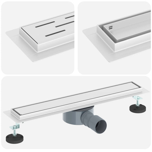 Shower Drain 2-in-1 with 360° Siphon Silver 50 cm Shower Drain 2-in-1 with 360° Siphon Silver 50 cm