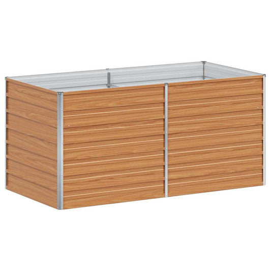 Garden Raised Bed Light Brown 160 x 80 x 77 cm Galvanised Steel Garden Raised Bed Light Brown 160 x 80 x 77 cm Galvanised Steel