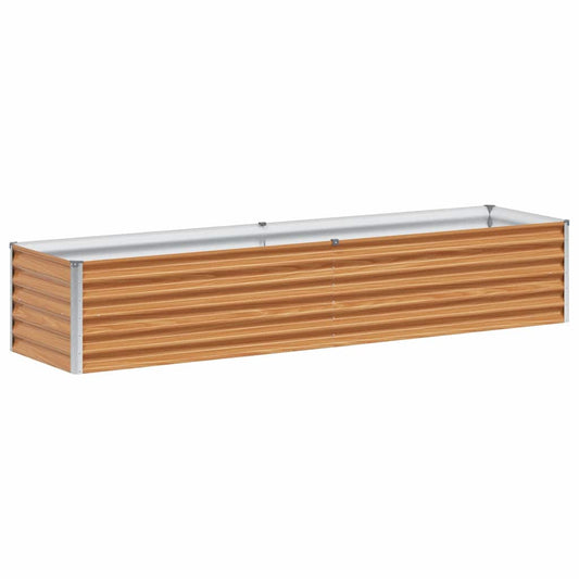 Garden Raised Bed Light Brown 195 x 50 x 36 cm Galvanised Steel Garden Raised Bed Light Brown 195 x 50 x 36 cm Galvanised Steel