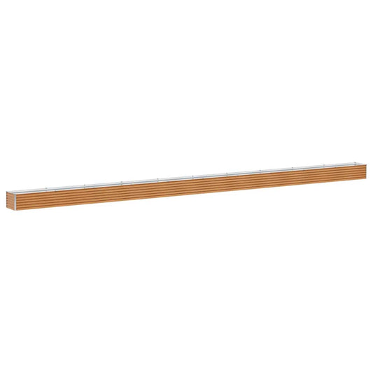 Garden Raised Bed Light Brown 970 x 50 x 36 cm Galvanised Steel Garden Raised Bed Light Brown 970 x 50 x 36 cm Galvanised Steel