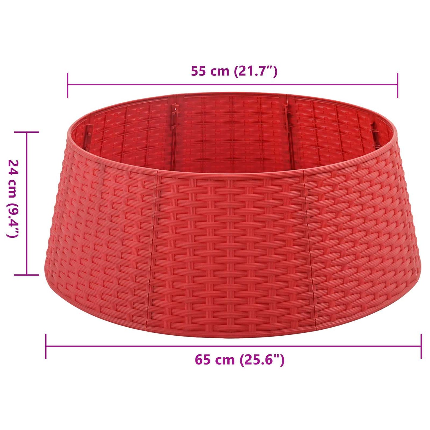 ChristmasTreeSkirt Red Ø 65 x 24 cm Plastic