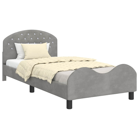 Children's Bed Frame with Headboard Light Grey 90 x 190 cm Children's Bed Frame with Headboard Light Grey 90 x 190 cm