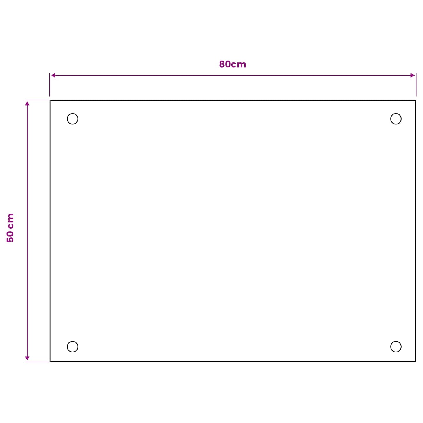 Kitchen Backsplash Black 80 x 50 cm Tempered Glass