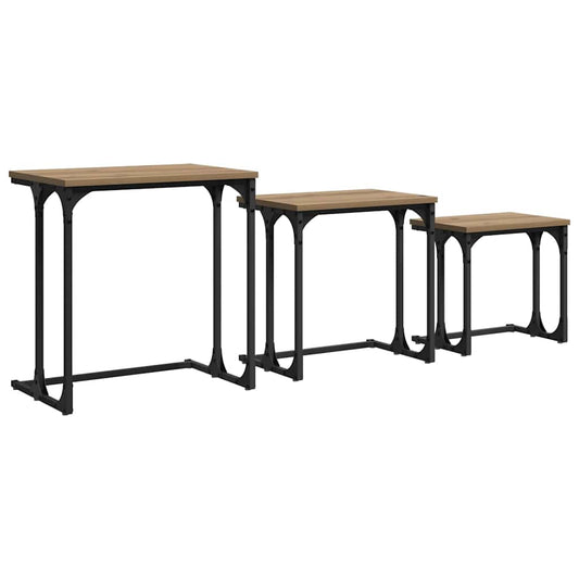 Nesting Coffee Table 3 pcs Artisan oak 50.5 x 35 x 53 cm Nesting Coffee Table 3 pcs Artisan oak 50.5 x 35 x 53 cm