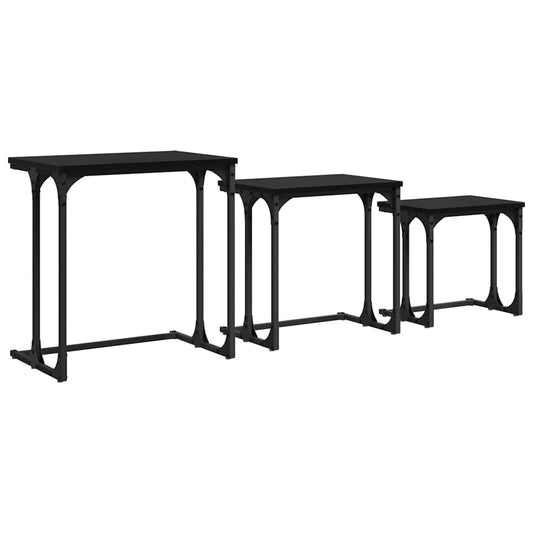 Nesting Coffee Table 3 pcs Black oak 50.5 x 35 x 53 cm Nesting Coffee Table 3 pcs Black oak 50.5 x 35 x 53 cm