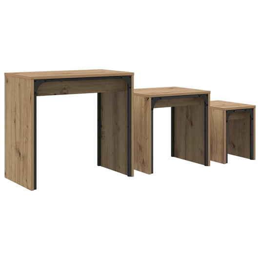 Coffee Table 3 pcs Artisan Oak 60 x 35 x 56 cm Engineered wood Coffee Table 3 pcs Artisan Oak 60 x 35 x 56 cm Engineered wood
