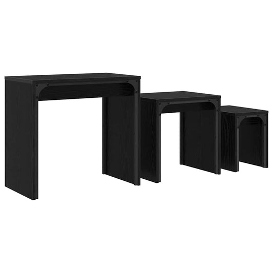Coffee Table 3 pcs Black Oak 60 x 35 x 56 cm Engineered wood Coffee Table 3 pcs Black Oak 60 x 35 x 56 cm Engineered wood