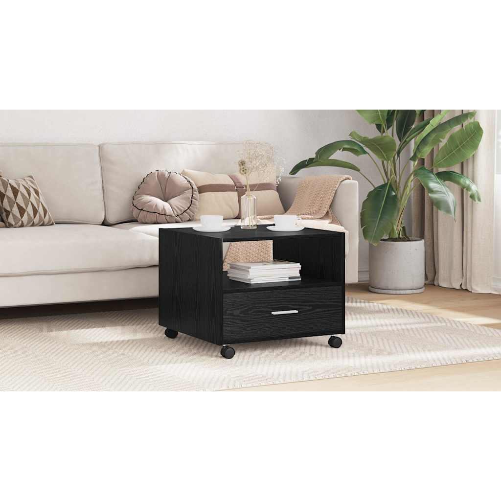 Coffee Table Black Oak 55 x 55 x 45cm Engineered Wood
