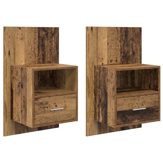 Bedside Cabinet 2 pcs Old Wood 50 x 32.5 x 80cm Engineered Wood Bedside Cabinet 2 pcs Old Wood 50 x 32.5 x 80cm Engineered Wood