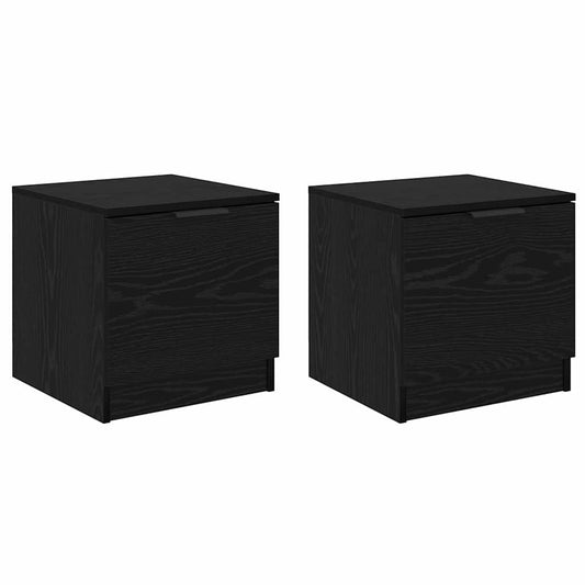 Bed Cabinet 2 pcs Black Oak 40 x 39 x 40cm Engineered Wood Bed Cabinet 2 pcs Black Oak 40 x 39 x 40cm Engineered Wood