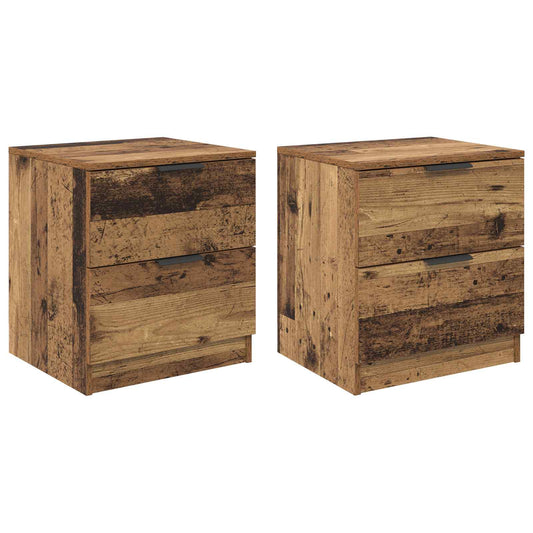 Bedside Cabinet 2 pcs Old Wood 45 x 39 x 50cm Engineered Wood Bedside Cabinet 2 pcs Old Wood 45 x 39 x 50cm Engineered Wood
