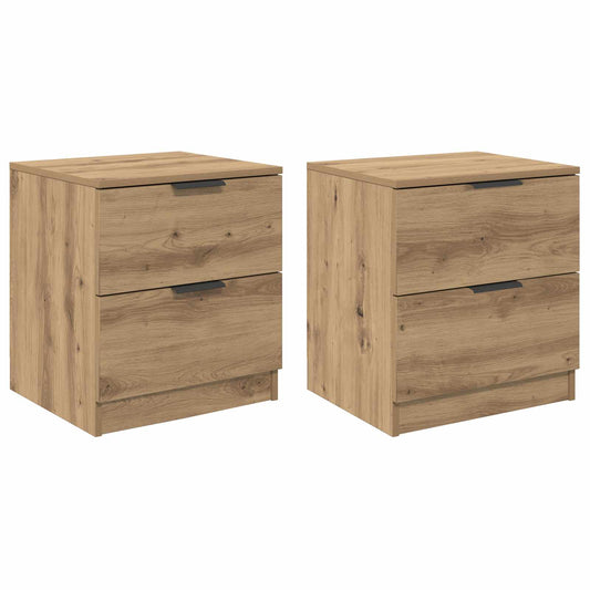 Bedside Cabinet 2 pcs Artisan Oak 45 x 39 x 50cm Bedside Cabinet 2 pcs Artisan Oak 45 x 39 x 50cm