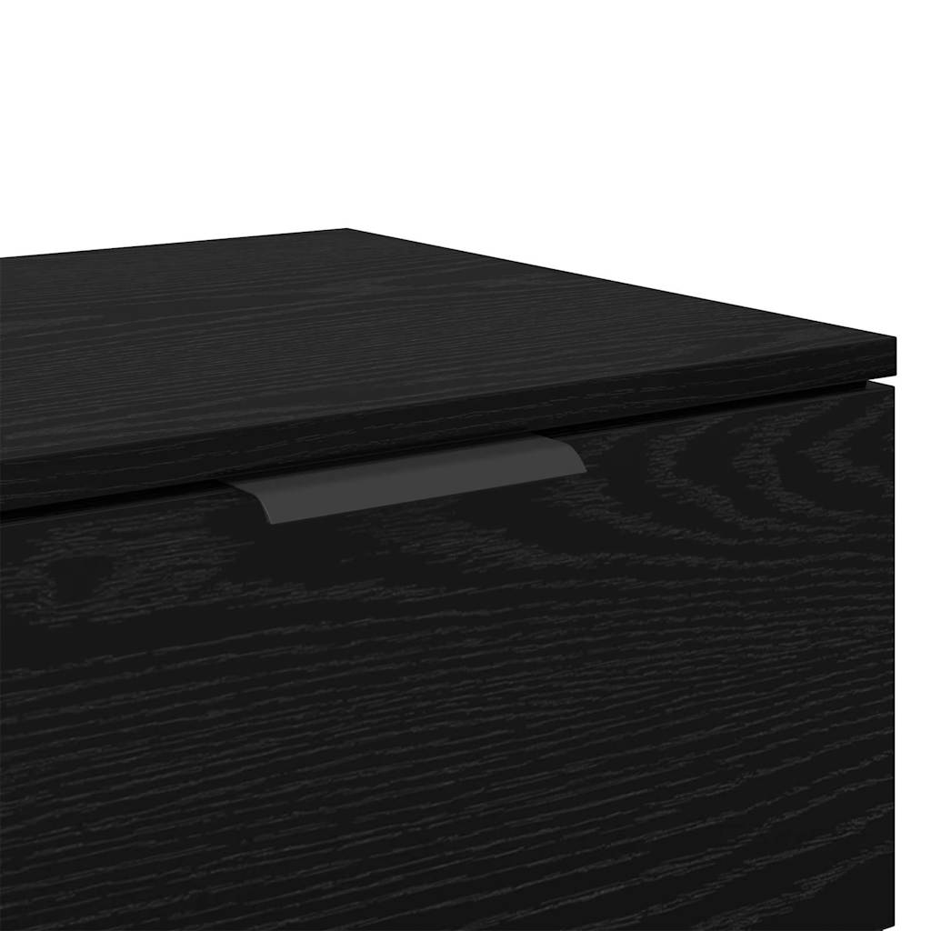 Bedside Cabinet 2 pcs Black Oak 45 x 39 x 50cm Engineered Wood