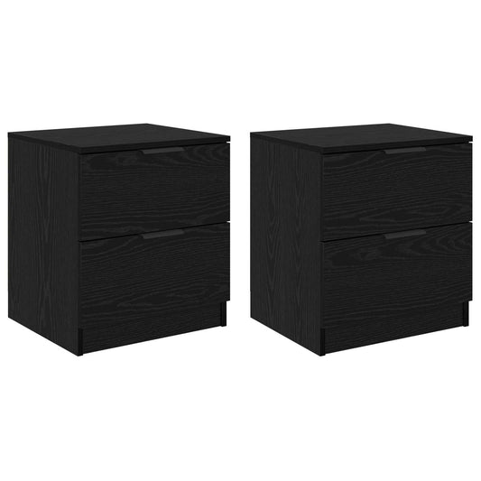 Bedside Cabinet 2 pcs Black Oak 45 x 39 x 50cm Engineered Wood Bedside Cabinet 2 pcs Black Oak 45 x 39 x 50cm Engineered Wood