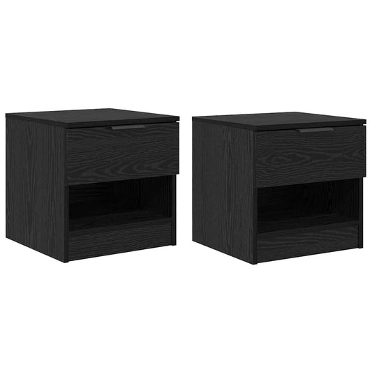 Bed Cabinet 2 pcs Black Oak 40 x 39 x 40cm Engineered Wood Bed Cabinet 2 pcs Black Oak 40 x 39 x 40cm Engineered Wood