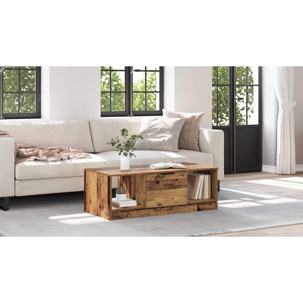 Coffee Table Old Wood 102 x 50 x 36cm Engineered Wood