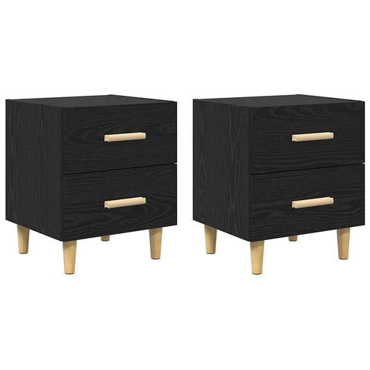 Bed Cabinet 2 pcs Black Oak 40 x 35 x 47.5cm Engineered Wood Bed Cabinet 2 pcs Black Oak 40 x 35 x 47.5cm Engineered Wood