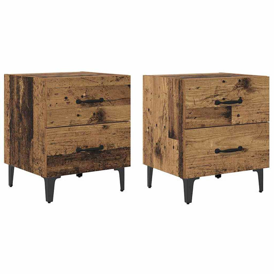 Bed Cabinet 2 pcs Old Wood 40 x 35 x 47.5 cm Engineered Wood Bed Cabinet 2 pcs Old Wood 40 x 35 x 47.5 cm Engineered Wood