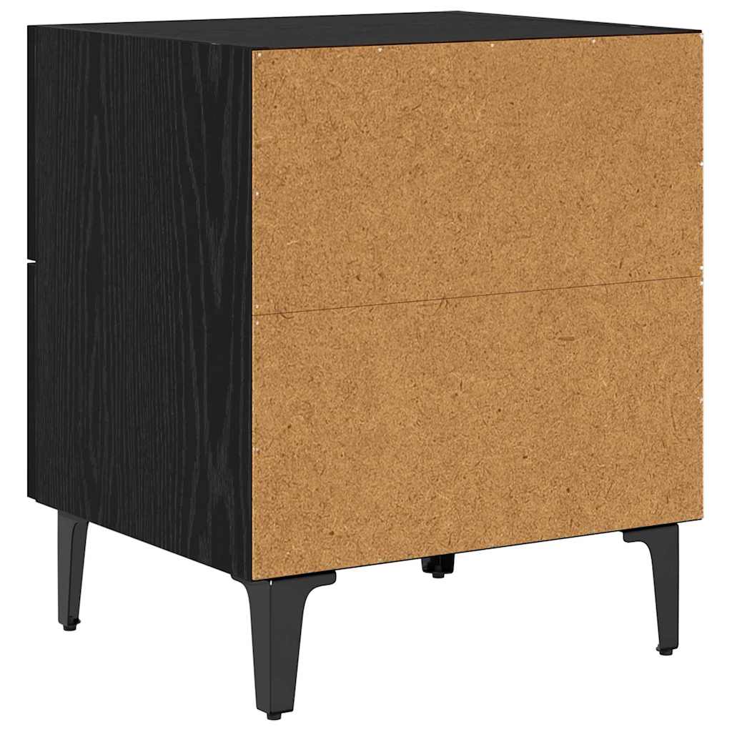 Bed Cabinet 2 pcs Black Oak 40 x 35 x 47.5 cm Engineered Wood