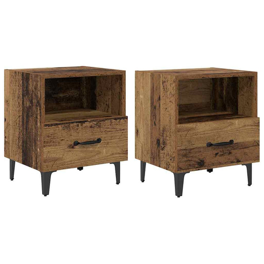 Bedside Cabinet with Drawer 2 pcs Old wood 40 x 35 x 47.5 cm Bedside Cabinet with Drawer 2 pcs Old wood 40 x 35 x 47.5 cm