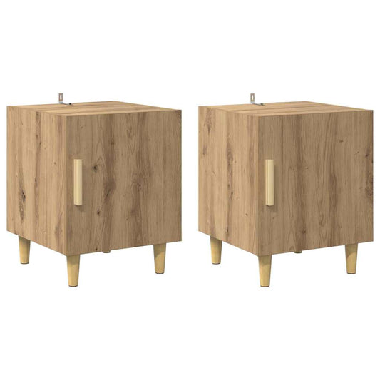 Bedside Cabinet Wall-mounted 2 pcs Artisan Oak 40 x 40 x 50 cm Bedside Cabinet Wall-mounted 2 pcs Artisan Oak 40 x 40 x 50 cm