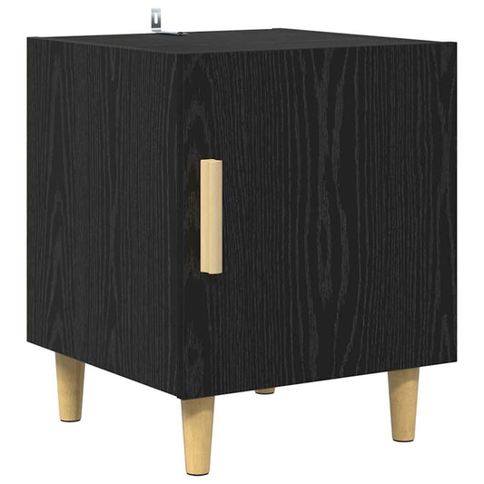Bedside Cabinet Black Oak 40 x 40 x 50 cm Engineered Wood Bedside Cabinet Black Oak 40 x 40 x 50 cm Engineered Wood
