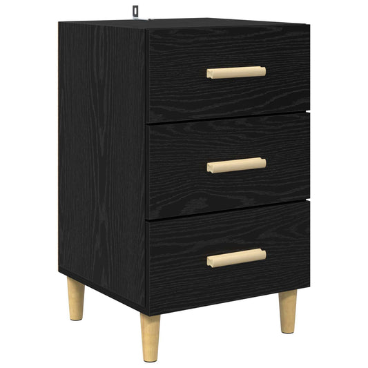 Bedside Cabinet Black Oak 40 x 40 x 66 cm Engineered Wood Bedside Cabinet Black Oak 40 x 40 x 66 cm Engineered Wood