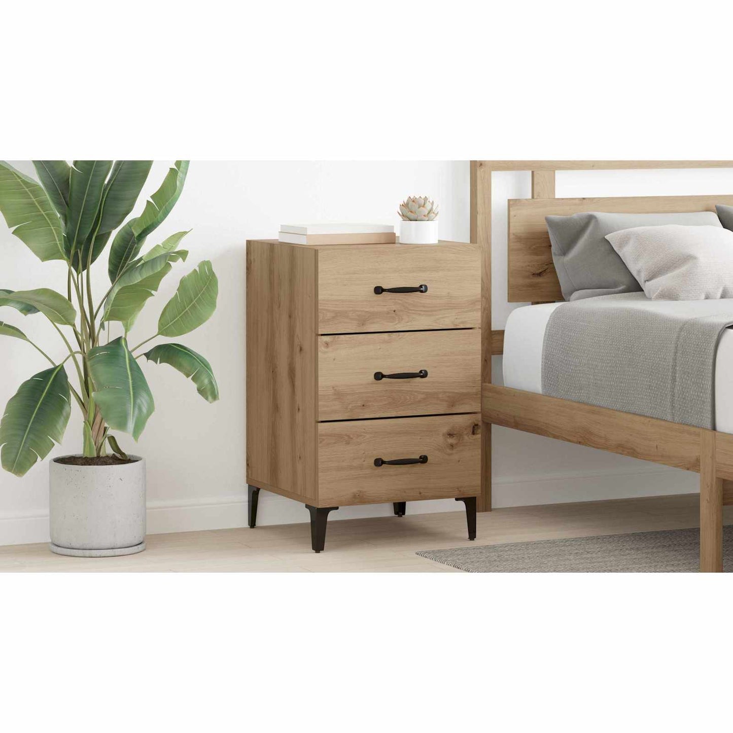 Bedside Cabinet Artisan Oak 40 x 40.5 x 66 cm Engineered Wood