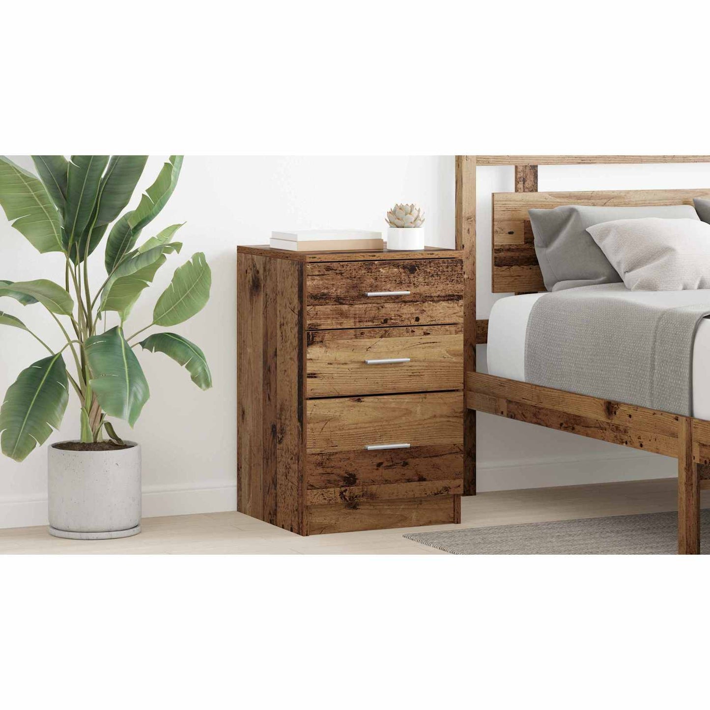 Bedside Cabinet Old Wood 40 x 40 x 63 cm Engineered Wood