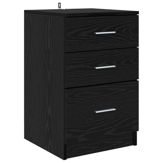 Bedside Cabinet Black Oak 40 x 40 x 63 cm Engineered Wood Bedside Cabinet Black Oak 40 x 40 x 63 cm Engineered Wood
