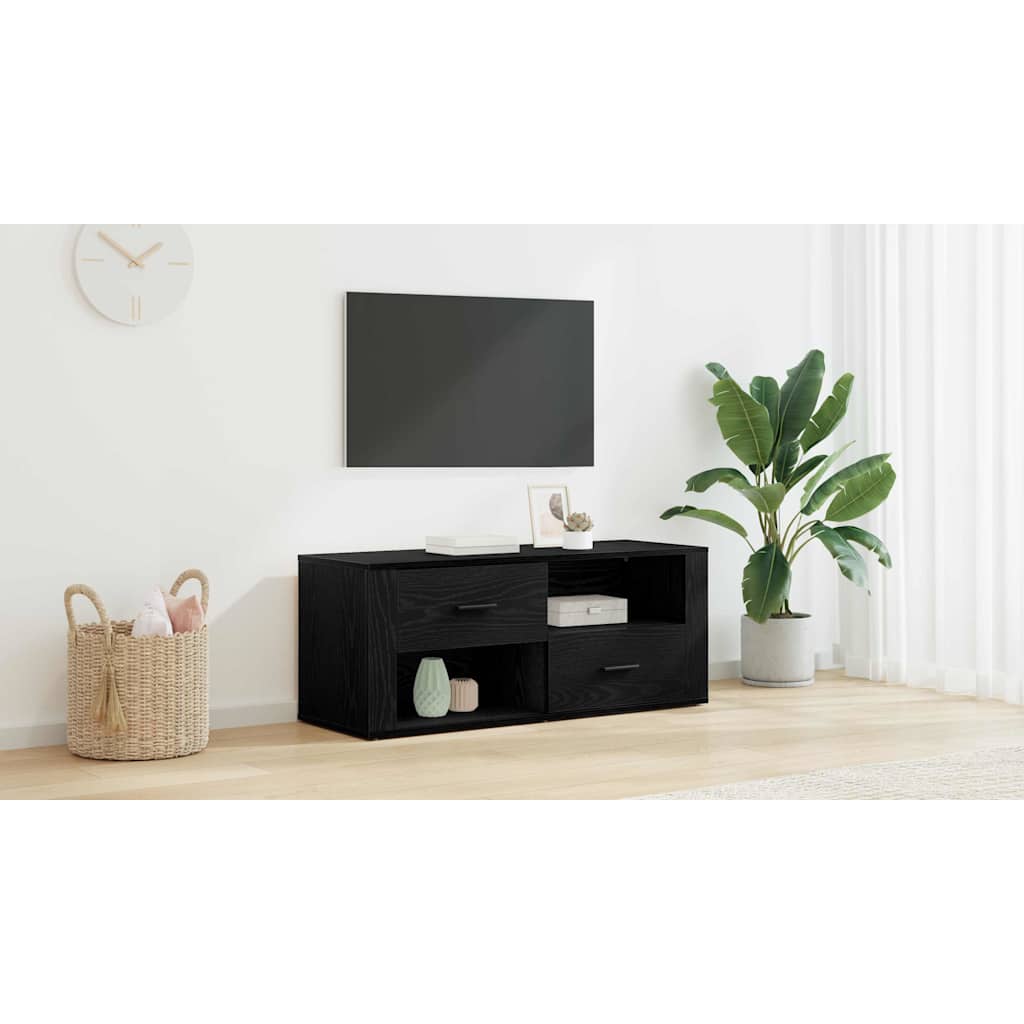 TV Cabinet Black Oak 100 x 35 x 40 cm Engineered Wood