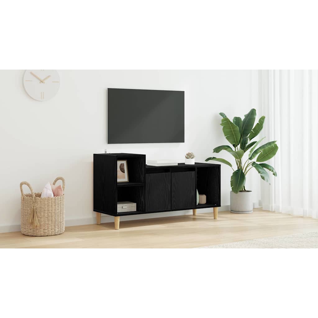 TV Cabinet Black Oak 100 x 35 x 55 cm Engineered Wood