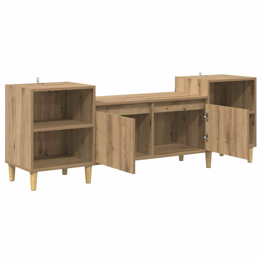 TV Cabinet 160 x 35 x 55 cm Artisan Oak Engineered Wood TV Cabinet 160 x 35 x 55 cm Artisan Oak Engineered Wood