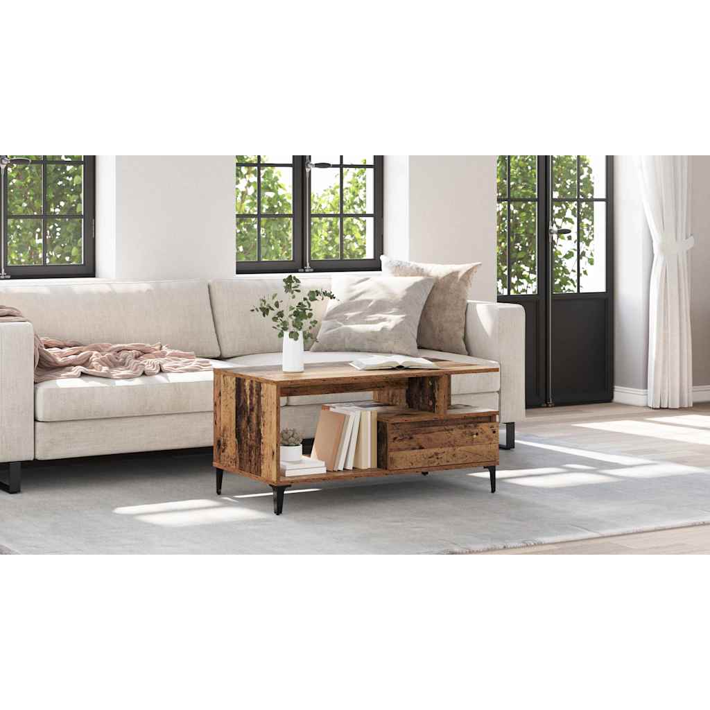 Coffee Table Old Wood 90 x 49 x 45 cm Engineered Wood