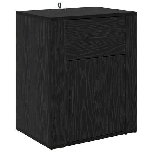 Bedside Cabinet Black Oak 35 x 50 x 60 cm Engineered Wood Bedside Cabinet Black Oak 35 x 50 x 60 cm Engineered Wood