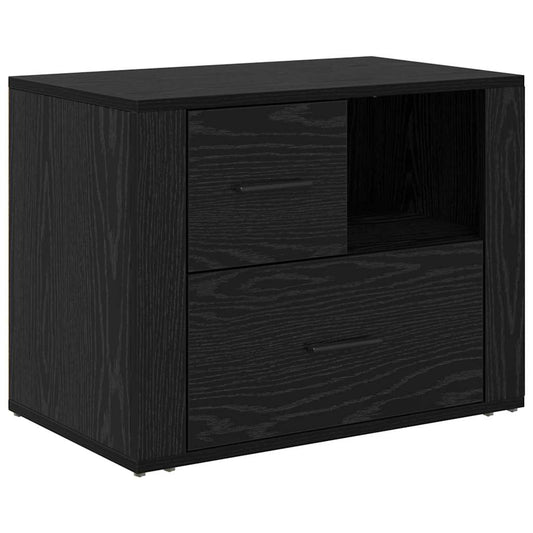 Bedside Cabinet Black Oak 35 x 60 x 50 cm Engineered Wood Bedside Cabinet Black Oak 35 x 60 x 50 cm Engineered Wood