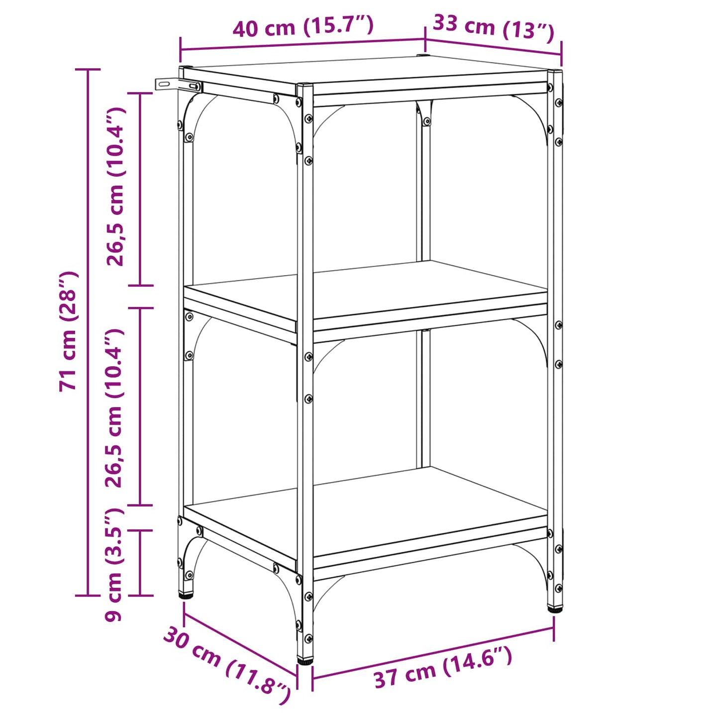 Book Cabinet Old wood 40 x 33 x 70.5 cm Engineered wood