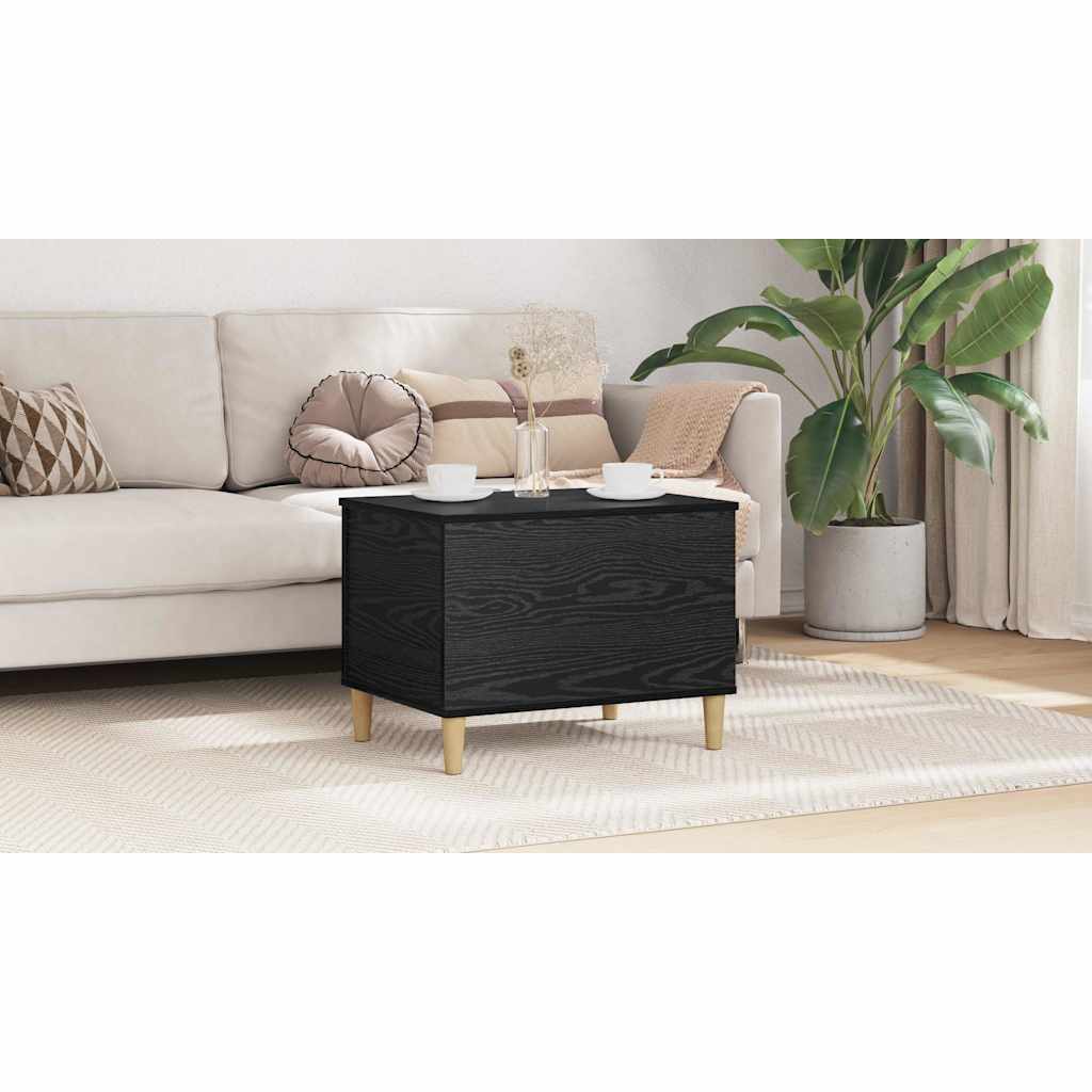 Bedside Cabinet Black Oak 60 x 44.5 x 45 cm Engineered Wood