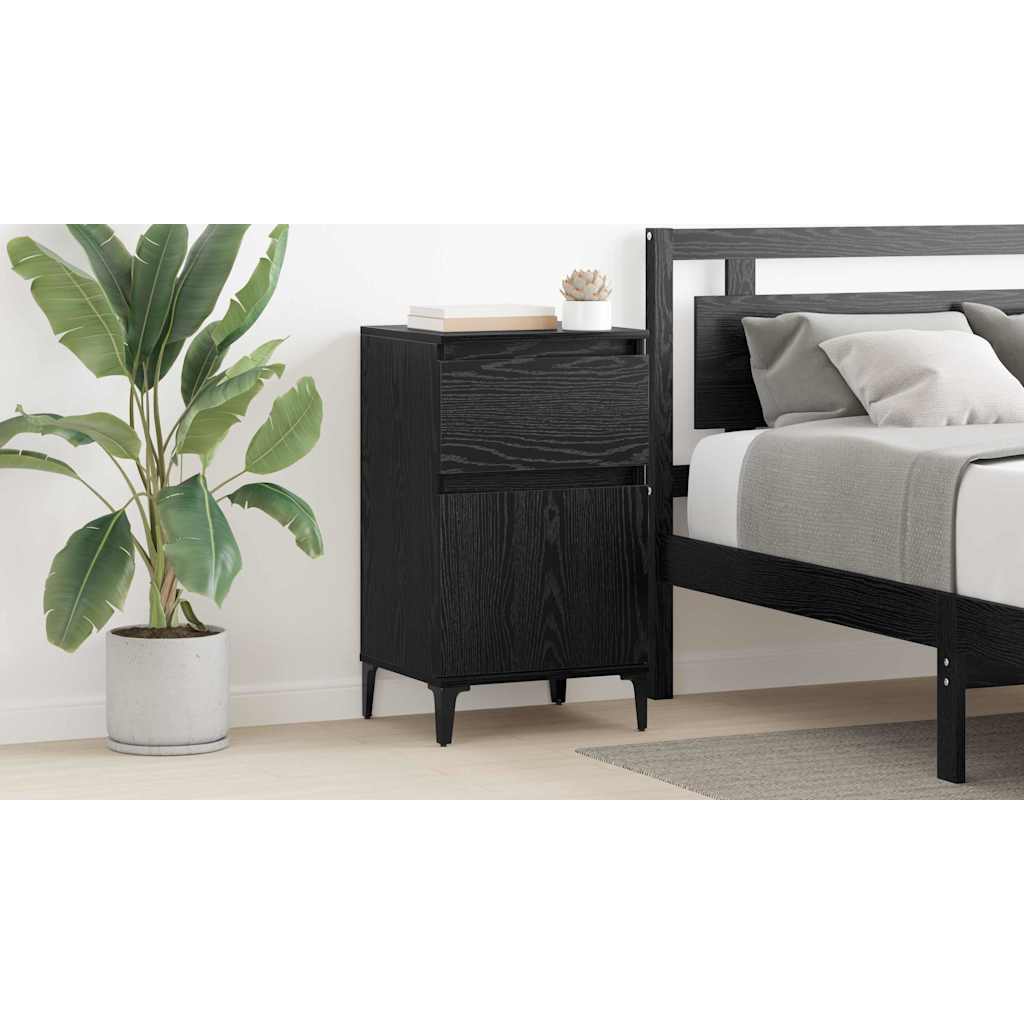 Bedside Cabinet Black Oak 40 x 35 x 70 cm Engineered Wood