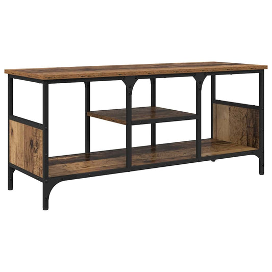 TV Cabinet Old Wood 100 x 35 x 45 cm Engineered Wood and Iron TV Cabinet Old Wood 100 x 35 x 45 cm Engineered Wood and Iron